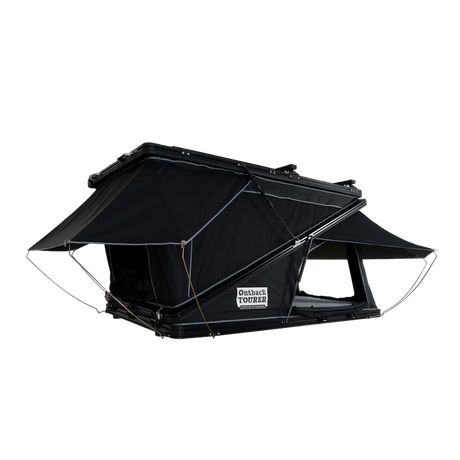 Outback Tourer 1250 Z Rooftop Tent right open studio view with rainfly extended.