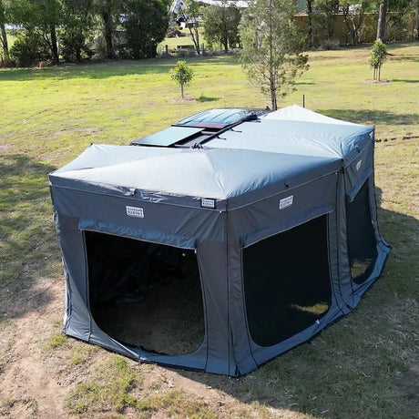 Outback Tourer Drivers Side 270 Plus Full Wall Kit back mesh view with side wall panels attached.