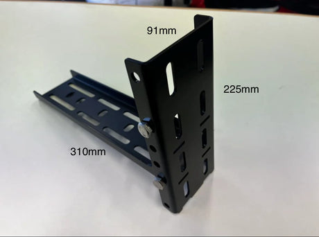 Outback Tourer Passenger Side 270 Awning mounting bracket with measurements.