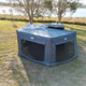 Outback Tourer Passenger Side 270 Full Wall Kit top view with rear mesh panel beside the vehicle.