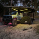 Outback Tourer Passenger Side 270 Plus X-Tend Awning on a Jimny and a swag under it.