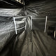 Outback Tourer Shower Awning interior view with two hanging shower bag pockets.