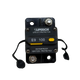 Rekcharge 100A Inline Waterproof Resettable Circuit Breaker front view with terminal covers.