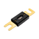 Rekcharge 125A ANL fuse in an angled view with gold fork terminals and black centre housing.