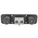 Rekcharge 12V three way flush mount panel rear view with an Anderson plug between two socket bodies.