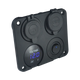 Rekcharge 12V 4-Way Flush Mount Panel with Toggle Switch, Twin USBs, Cigarette Lighter Socket & Voltmeter