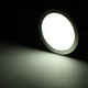 Rekcharge 12V black cool white LED downlight illuminated against a dark background.