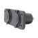 Rekcharge 12V cigarette lighter and twin USB panel in a front right view with both caps closed.