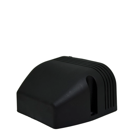 Rekcharge 12V dual surface mount socket and voltmeter rear view of the black housing and mounting slot.