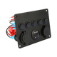 Rekcharge 12V Flush Mount Multi-Panel with 5x Toggle Switches, Twin USBs, Cigarette Lighter Socket & Voltmeter