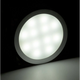 Rekcharge 12V silver cool white LED downlight casting soft white light onto the surface below.