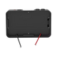 Rekcharge 12V portable battery box lid underside with positive and negative leads terminated with ring terminals.