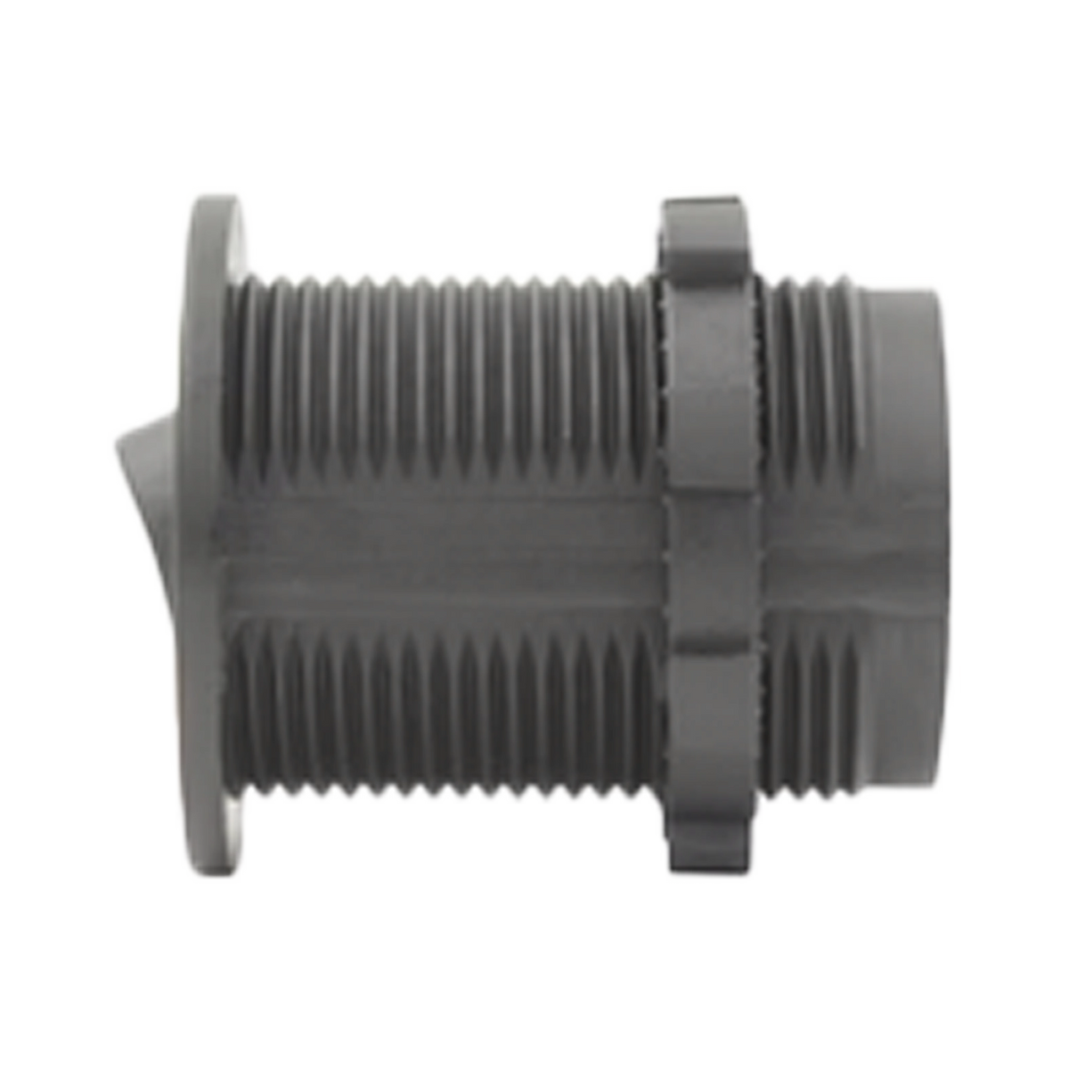 Rekcharge 12V round toggle switch side profile with threaded body and locking ring visible.