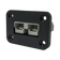 Rekcharge 12V single flush mount panel in a front right view with a grey 50A Anderson plug and four mounting holes.