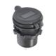 Rekcharge 12V USB and USB-C voltmeter socket with its cap closed and the display window visible.