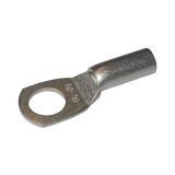 Rekcharge 16mm battery cable lug with a 10mm hole, angled to show its crimp barrel and stamped size.