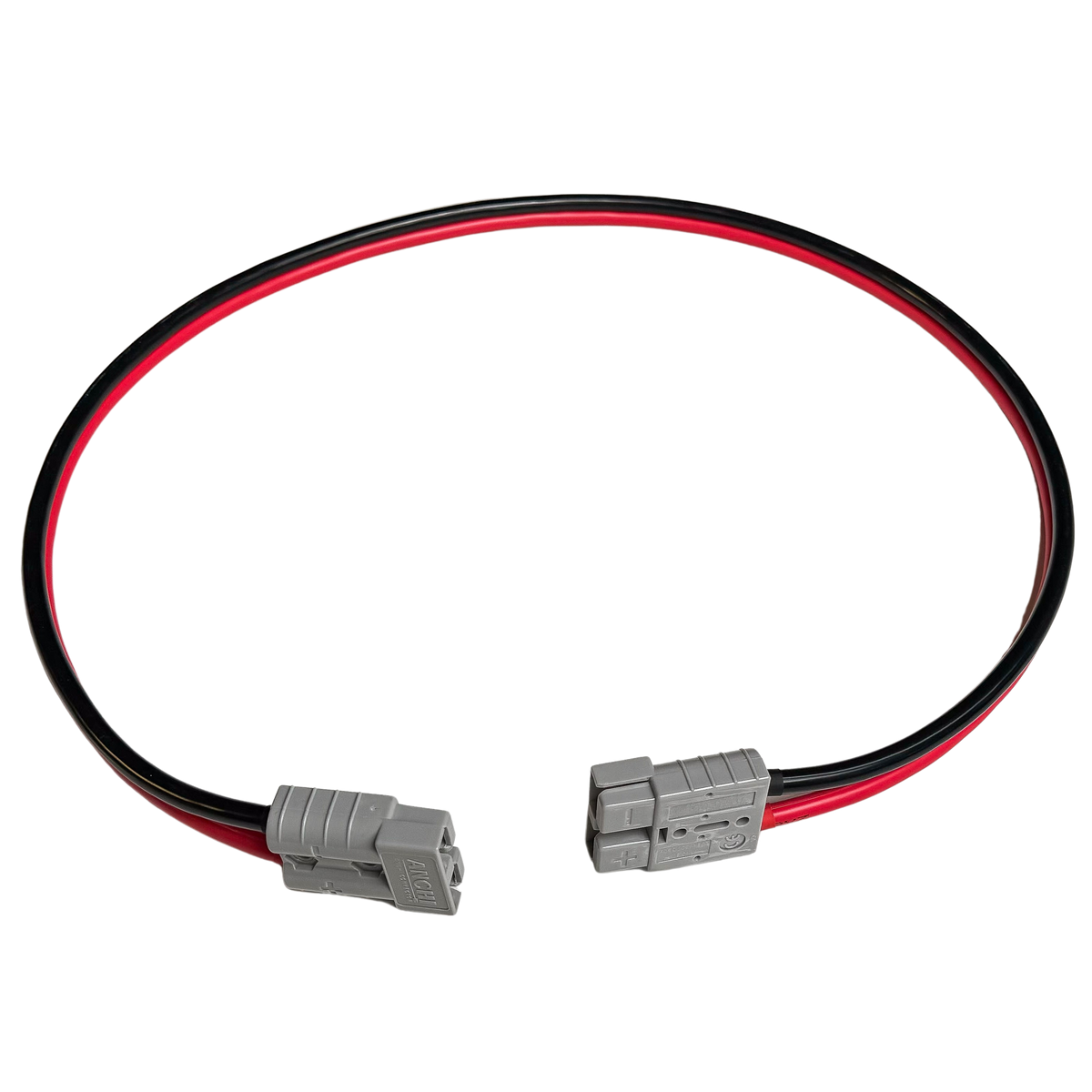 Rekcharge 1m 8 B&S battery cable with grey 50A Anderson plugs at both ends.