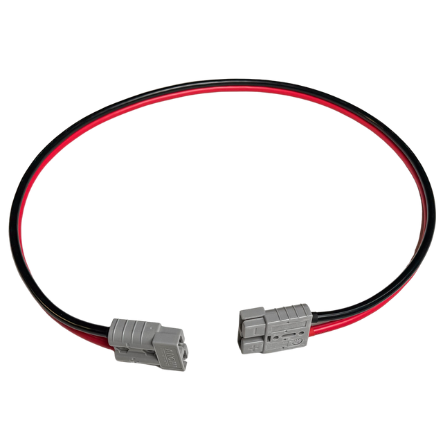 Rekcharge 1m 8 B&S battery cable with grey 50A Anderson plugs at both ends.