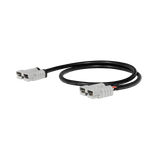 Rekcharge 1m solar cable extension lead coiled with grey 50A Anderson plugs at both ends.