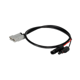 Rekcharge 1m solar cable with positive and negative MC4 leads and a grey 50A Anderson plug.