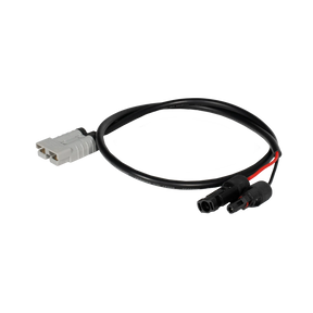 Rekcharge 1m solar cable with positive and negative MC4 leads and a grey 50A Anderson plug.