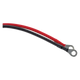 Rekcharge 20cm Anderson adaptor cable detail with red and black leads crimped to round ring lugs.