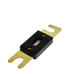 Rekcharge 300A ANL Fuse angled front-left view with gold terminals.
