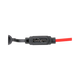 Rekcharge 30A inline standard blade fuse holder top view with the cap open and empty metal contacts visible.