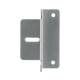 Rekcharge aluminium solar panel mounting bracket straight on view with an elongated slot and two round holes.
