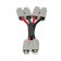 Rekcharge 50A two to one Anderson adaptor with positive and negative leads joining three grey plugs.
