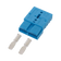 Rekcharge blue 50A Anderson plug housing with two loose metal crimp contacts.