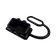 Rekcharge black 50A Anderson plug dust cover in an angled view with its recessed opening and retaining loop visible.