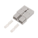 Rekcharge grey 50A Anderson plug housing with two metal crimp contacts placed beside it.