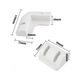 Rekcharge 6 piece white ABS solar panel mounting kit dimensions diagram for the corner and side brackets.