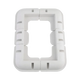Rekcharge 6 piece white ABS solar panel mounting kit top view with four corner brackets and two side brackets.
