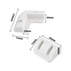 Rekcharge 7 piece ABS solar panel mounting kit dimensions diagram for the corner and side brackets.