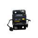 Rekcharge 80A Inline Waterproof Resettable Circuit Breaker front view with terminal covers.