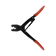 Rekcharge crimping tool for Anderson connectors and lugs with the jaws open and red handles spread apart.