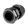 Rekcharge M18 black nylon cable gland front angled view showing the cable opening and locking nut.