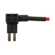 Rekcharge Micro 2 blade fuse tap holder close up with black housing and twin metal blades.