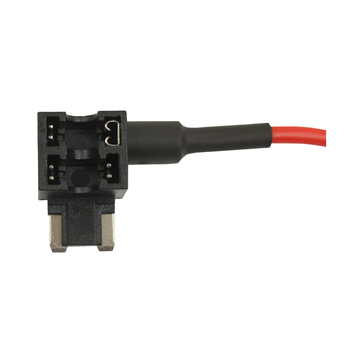 Rekcharge micro blade fuse tap holder close up of the two fuse sockets and metal blades.