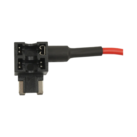 Rekcharge micro blade fuse tap holder close up of the two fuse sockets and metal blades.