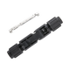 Rekcharge solar MC4 connectors joined together diagonally beside the metal contacts.