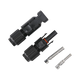 Rekcharge solar MC4 connector pair separated beside the two metal crimp contacts.