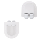 Rekcharge White ABS Double Cable Entry Gland top and underside views.