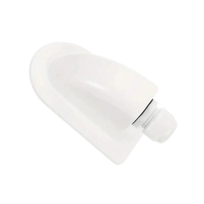 Rekcharge White ABS Single Cable Entry Gland angled front-left view with one cable gland.