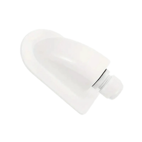 Rekcharge White ABS Single Cable Entry Gland angled front-left view with one cable gland.