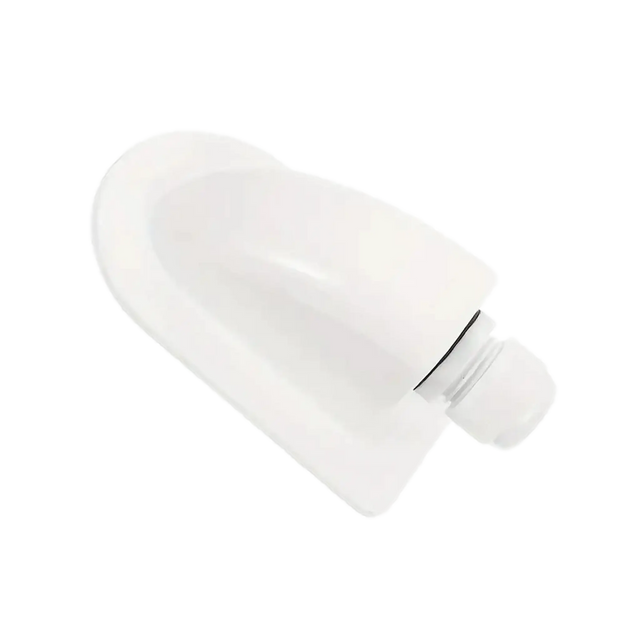 Rekcharge White ABS Single Cable Entry Gland angled front-left view with one cable gland.