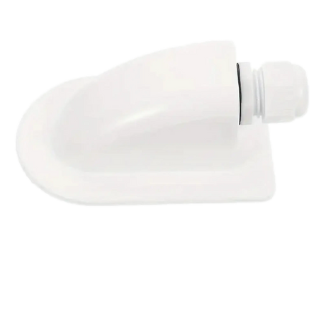 Rekcharge White ABS Single Cable Entry Gland side close-up with one cable gland.