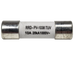 Roam Gear 10A MC4 inline replacement fuse front view with printed specifications on the white body.
